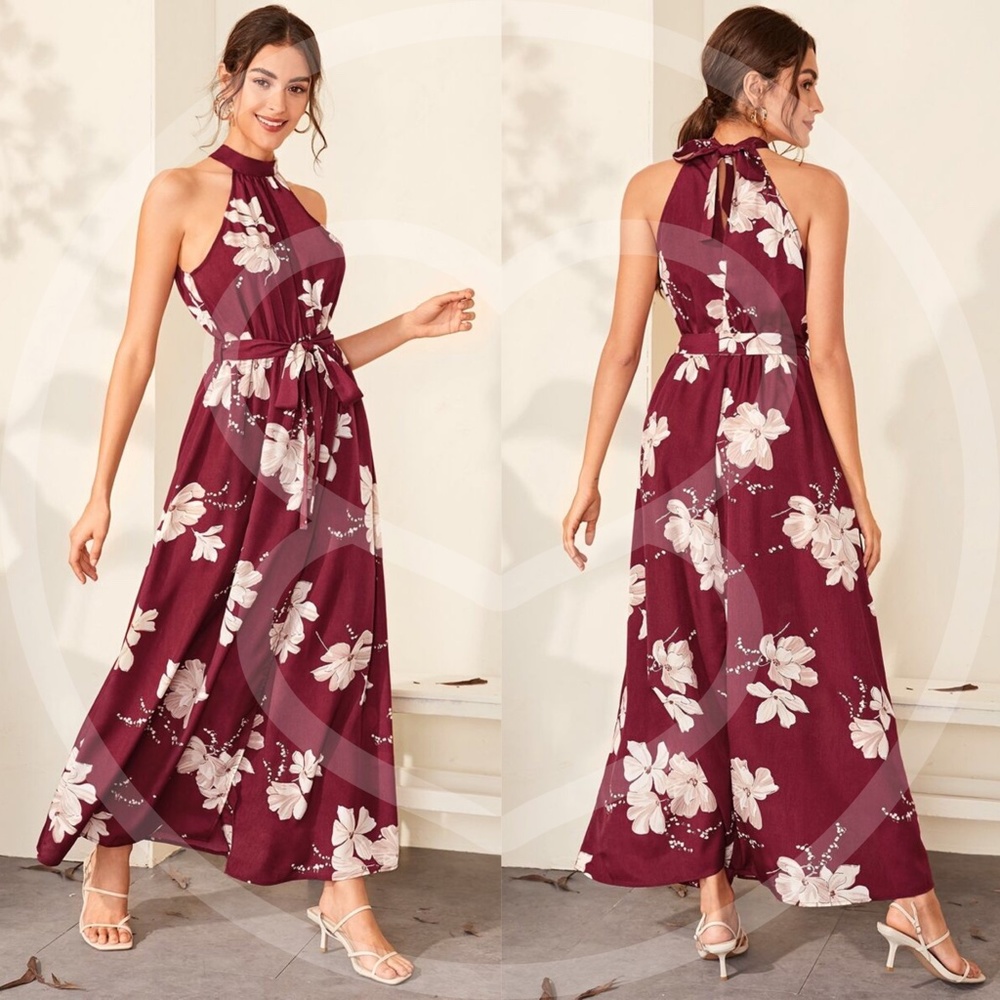 SHAWNA Floral Print Halter Maxi Dress - Picture 3 of 3